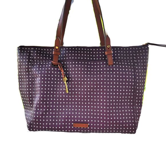 Fossil Rachel Hearts Vegan Leather Tote & BiFold Wallets Set - Picture 2 of 14